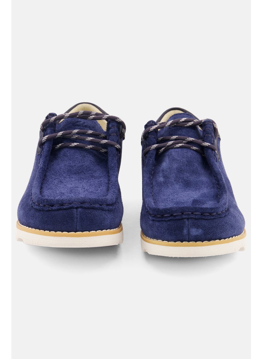clarks - Kids Boy Crown Wall K Lace Up Shoes, Navy Suede - Image 1