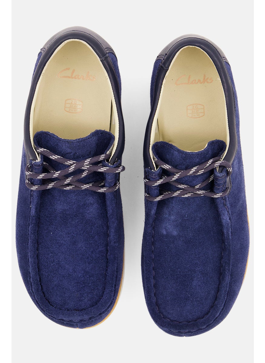 clarks - Kids Boy Crown Wall K Lace Up Shoes, Navy Suede - Image 1