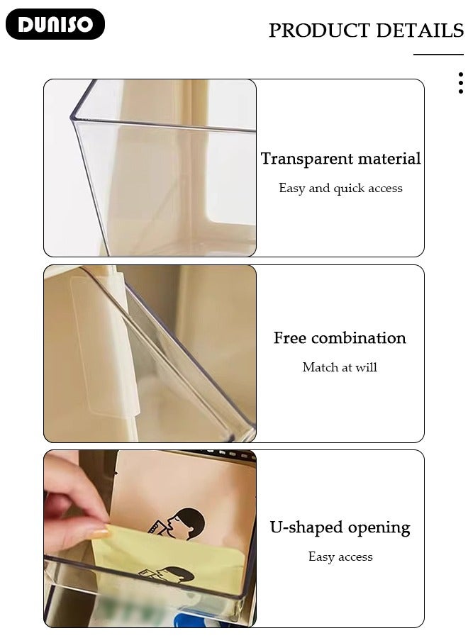 DUNISO 2 PCS Tea Bag Organizer, Detachable Plastic Tea Storage Box, Tea Bag Holder, Coffee Pod Holder, Tea Bags Container Dispenser, Multi-Functional Countertop Organizer for Sugar Packet, Coffee, in Kitchen, Countertop, Pantry  - Image 2