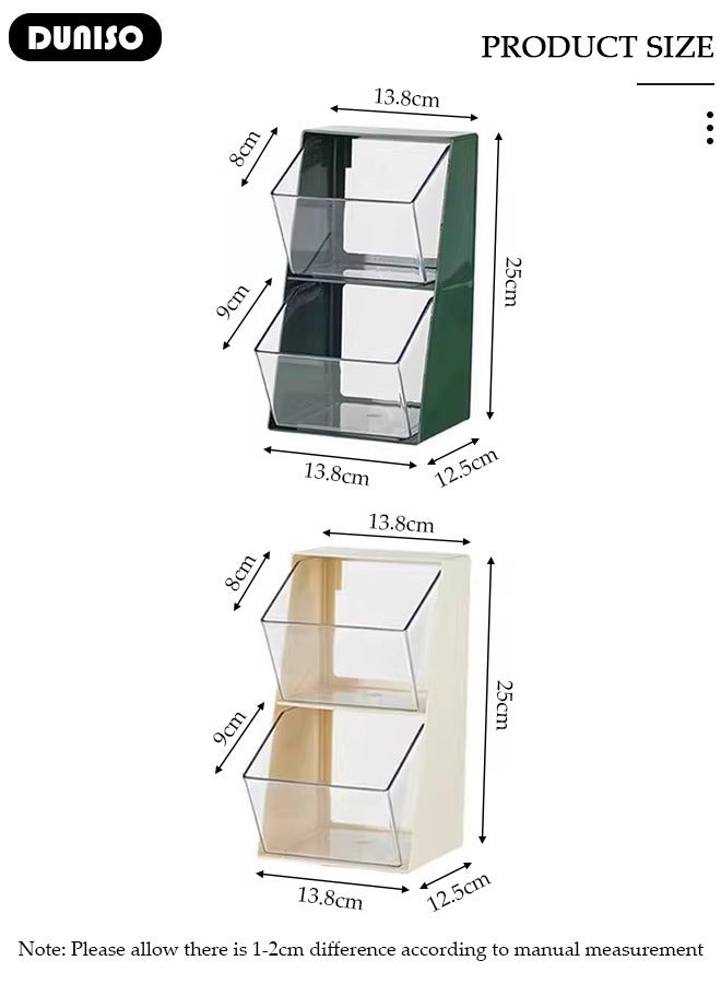 DUNISO 2 PCS Tea Bag Organizer, Detachable Plastic Tea Storage Box, Tea Bag Holder, Coffee Pod Holder, Tea Bags Container Dispenser, Multi-Functional Countertop Organizer for Sugar Packet, Coffee, in Kitchen, Countertop, Pantry  - Image 4