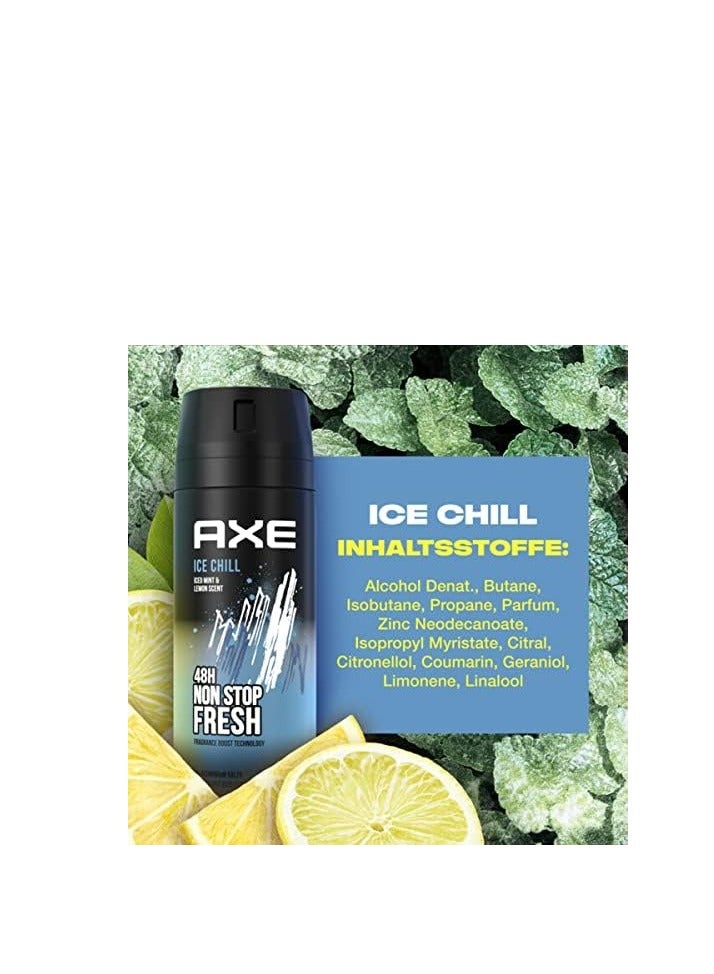 Axe Pack Of 6 Axe Deodorant Body Spray 150ml Ice Chill - Image 2