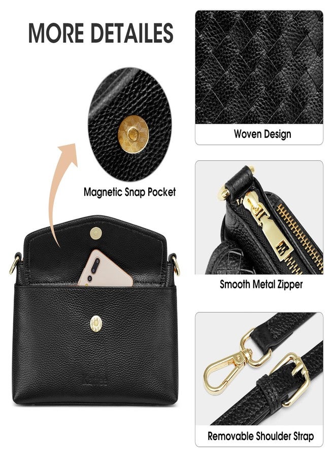 Kattee Small Leather Purses and Handbags for Women, Soft Crossbody Bags for Women, Shoulder Cross Body Bag, Black - Image 5