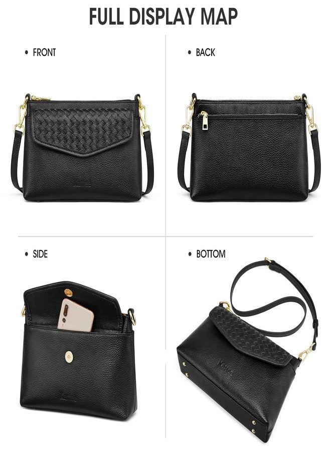 Kattee Small Leather Purses and Handbags for Women, Soft Crossbody Bags for Women, Shoulder Cross Body Bag, Black - Image 4
