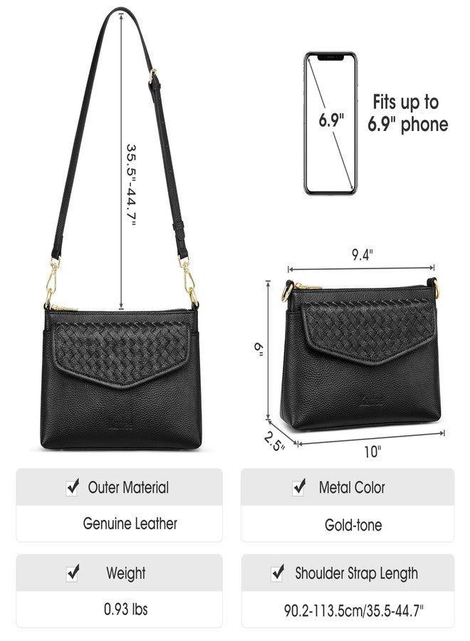 Kattee Small Leather Purses and Handbags for Women, Soft Crossbody Bags for Women, Shoulder Cross Body Bag, Black - Image 3