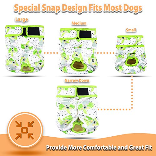 Langsprit Washable Female Dog Diapers (3 Pack) - No Leak Reusable Diapers for Doggy Female in Period - Highly Absorbent Dog Heat Panties with Adjustable Snaps (Koala, Small) - Image 5