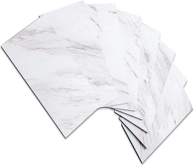 AULIGET 100 Piece Peel and Stick Backsplash PVC Tile, 3" x 6" White Marble Stick on Tiles for Backsplash Kitchen, Bathroom, Laundry Room, Camper, Fireplace - Image 1
