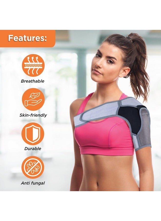 VISSCO - Vissco Shoulder Support Immobilizer With Adjustable Stretchable Strap, Better Immobilization, Pain Reliever For Rotator cuff injury, Post paralysis - XL (Grey) - Image 1