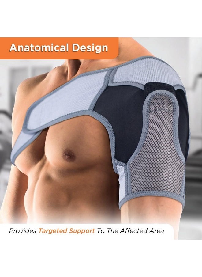 VISSCO - Vissco Shoulder Support Immobilizer With Adjustable Stretchable Strap, Better Immobilization, Pain Reliever For Rotator cuff injury, Post paralysis - XL (Grey) - Image 1