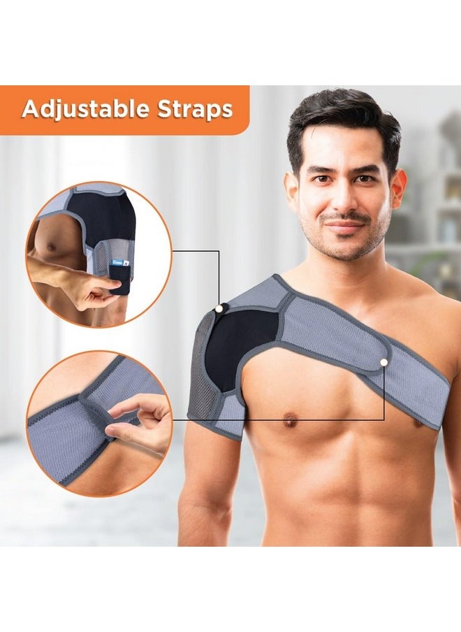 VISSCO - Vissco Shoulder Support Immobilizer With Adjustable Stretchable Strap, Better Immobilization, Pain Reliever For Rotator cuff injury, Post paralysis - XL (Grey) - Image 1