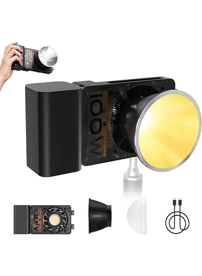 زيون ZHIYUN CINEPEER CX100 ضوء فيديو LED 100 وات [رسمي] مع بطارية مدمجة بسعة 4500 مللي أمبير، إضاءة COB ثنائية اللون بإخراج مستمر 2700K-6500K لصناعة الأفلام/البث المباشر/تصوير الفيديو/تصوير الاستوديو - Image 1