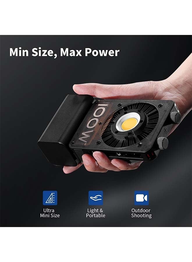 زيون ZHIYUN CINEPEER CX100 ضوء فيديو LED 100 وات [رسمي] مع بطارية مدمجة بسعة 4500 مللي أمبير، إضاءة COB ثنائية اللون بإخراج مستمر 2700K-6500K لصناعة الأفلام/البث المباشر/تصوير الفيديو/تصوير الاستوديو - Image 2