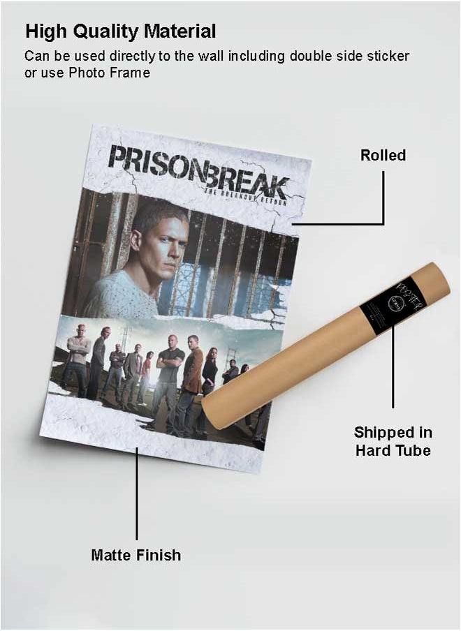 LOWHA Poster Painting Art With Four Separate Pieces Of Double-Sided Stickers Prison Break For Home Bedroom Living Room And Office Decor  - Image 2