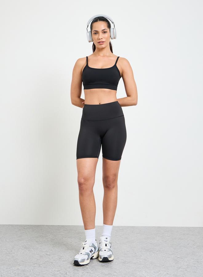 Take Two Black Solid High Elastic Breathable Sports Bra - Image 2