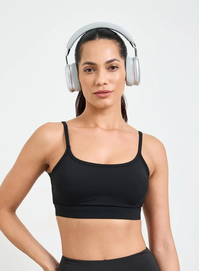 Take Two Black Solid High Elastic Breathable Sports Bra