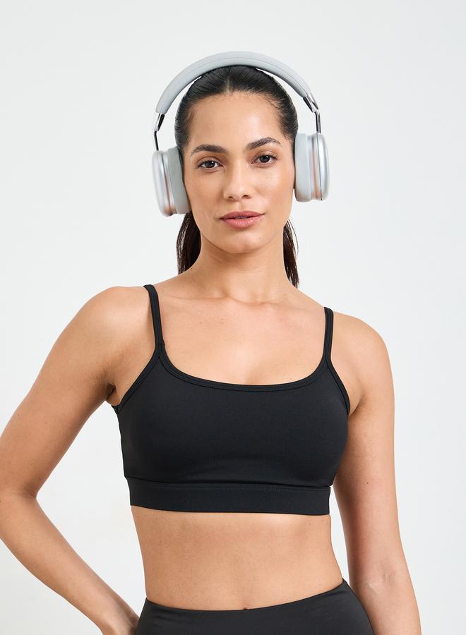 Take Two Black Solid High Elastic Breathable Sports Bra - Image 1