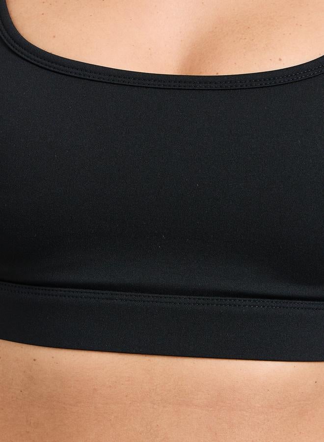 Take Two Black Solid High Elastic Breathable Sports Bra - Image 3