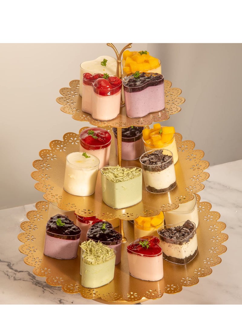 Arabest Gold Cake Stand 5 Pcs, Antique-Inspired Dessert Table Display Set Different Heights and Shapes Stands Tiered Cupcake Holder Candy Fruit Plate Decoration  - Image 5