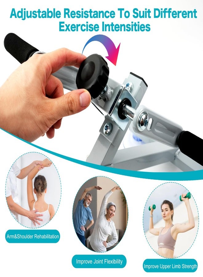 Qoxvyn Arm Bike for Physical Therapy Table Top, Hand Cycle Exerciser Pedal for Seniors Upper Body, Portable Home/Office Stroke Rehab Equipment for Shoulder Wrist, Adjustable Resistance(with Extra Handle) - Image 3