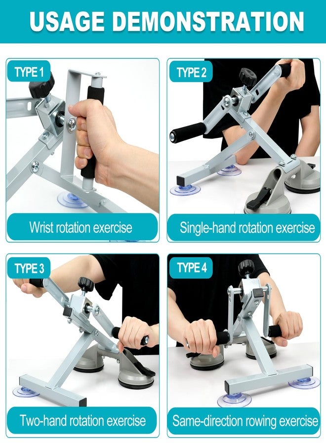 Qoxvyn Arm Bike for Physical Therapy Table Top, Hand Cycle Exerciser Pedal for Seniors Upper Body, Portable Home/Office Stroke Rehab Equipment for Shoulder Wrist, Adjustable Resistance(with Extra Handle) - Image 2