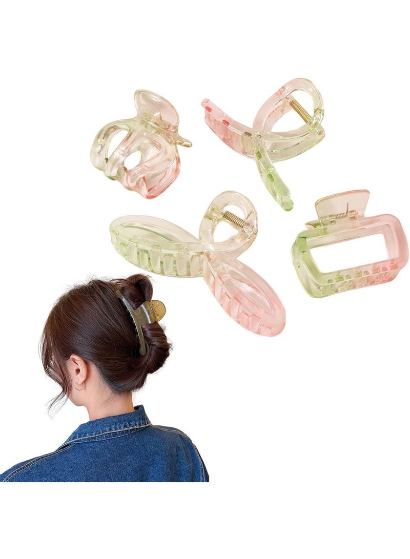 4 قطع من مشابك الشعر، مشبك مخلب غير قابل للانزلاق للنساء لتثبيت قوي، مشابك شعر للسيدات متوسطات إلى طويلات رفيعات، إكسسوارات شعر أنيقة - Image 1