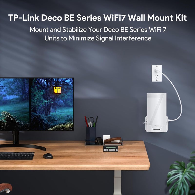 XLTTYWL حامل جداري XLTTYWL® لمنتجات TP-Link Deco WiFi 7 Mesh، لون أبيض، عبوة تحتوي على 3 قطع | يناسب أجهزة Deco B25-Outdoor/BE65-5G/BE75/85/95 و BE17000/22000/33000، مصنوع من مادة ABS متينة، تصميم يوفر المساحة، ومثبت بشكل آمن. - Image 2