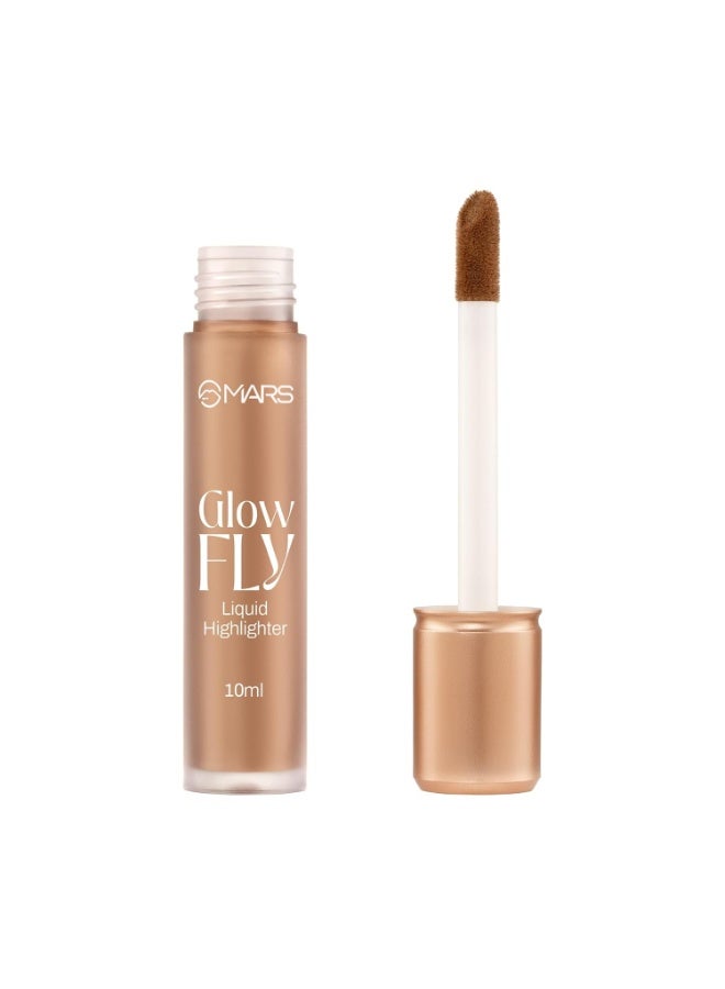 MARS Glow Fly Liquid Highlighter (10 ml) (03-WINGED GOLD) | Enriched With Sunflower Seed Oil | Radiant Glow | No Chunky Particles | Light-Weight & Long-Lasting | Ultra Blendable Formula - Image 2