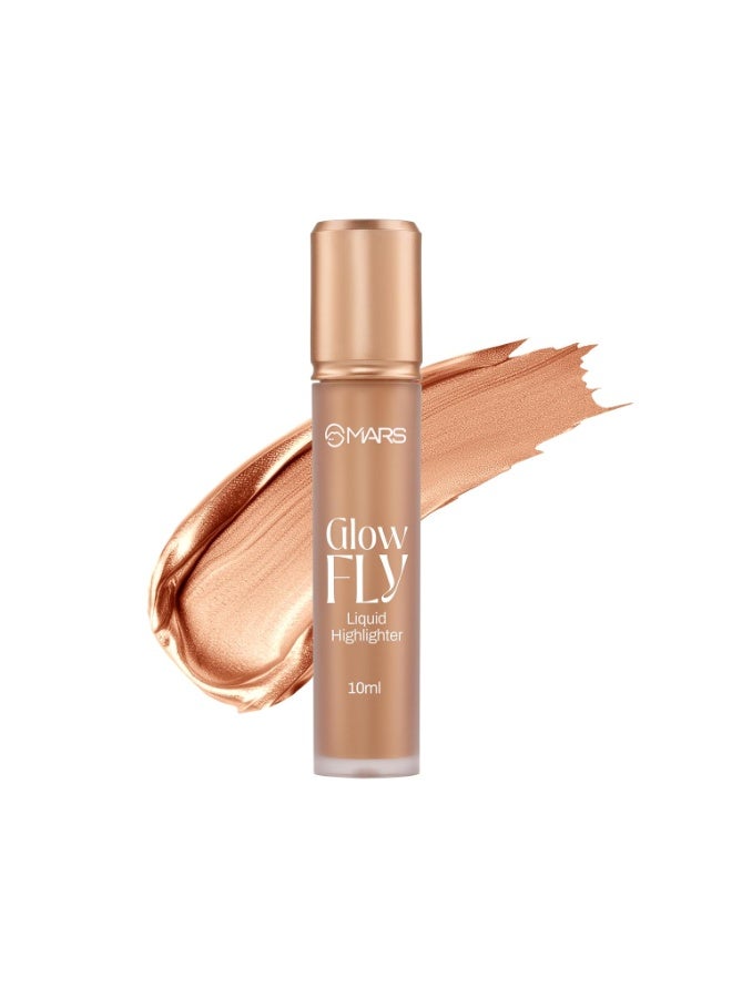 MARS Glow Fly Liquid Highlighter (10 ml) (03-WINGED GOLD) | Enriched With Sunflower Seed Oil | Radiant Glow | No Chunky Particles | Light-Weight & Long-Lasting | Ultra Blendable Formula - Image 1