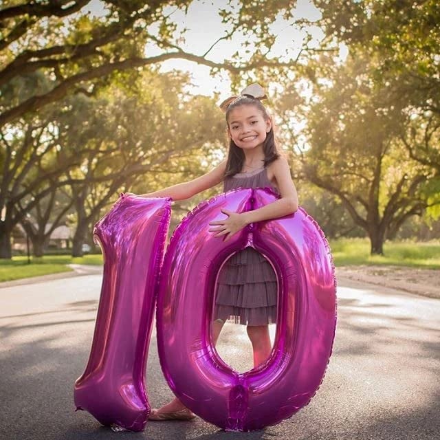Atpata Funky 10th Birthday Foil Balloons Decoration Party Supplies for celebrating the Double Digit Milestone (Pink Gold) - Image 2