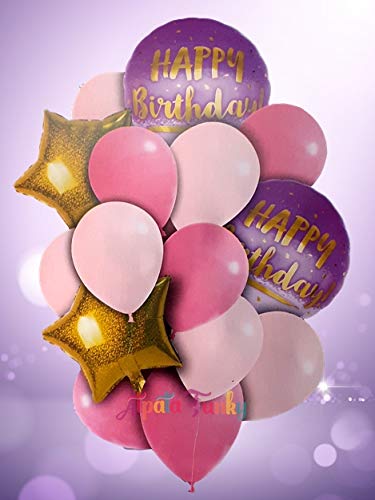 Atpata Funky 10th Birthday Foil Balloons Decoration Party Supplies for celebrating the Double Digit Milestone (Pink Gold) - Image 3