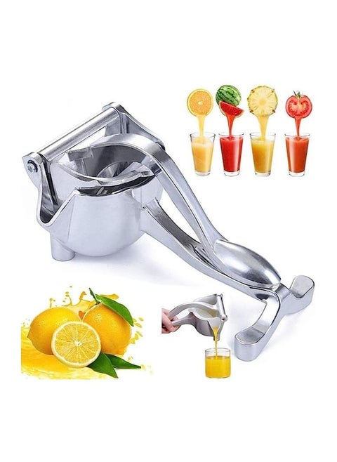 Manual fruit juicer upgraded heavy duty lemon lime squeezer citrus press detachable hand juicer press - silver