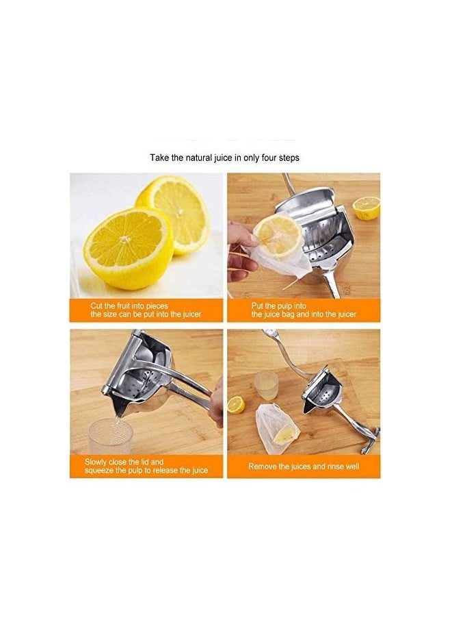 Generic - Manual fruit juicer upgraded heavy duty lemon lime squeezer citrus press detachable hand juicer press - silver - Image 1