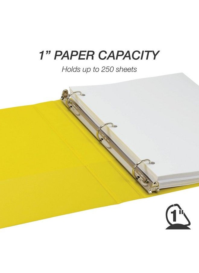 Samsill Durable 1 Inch Binder Made In The Usa D Ring Binder Customizable Clear View Binder Yellow Holds 225 Pages  - Image 4