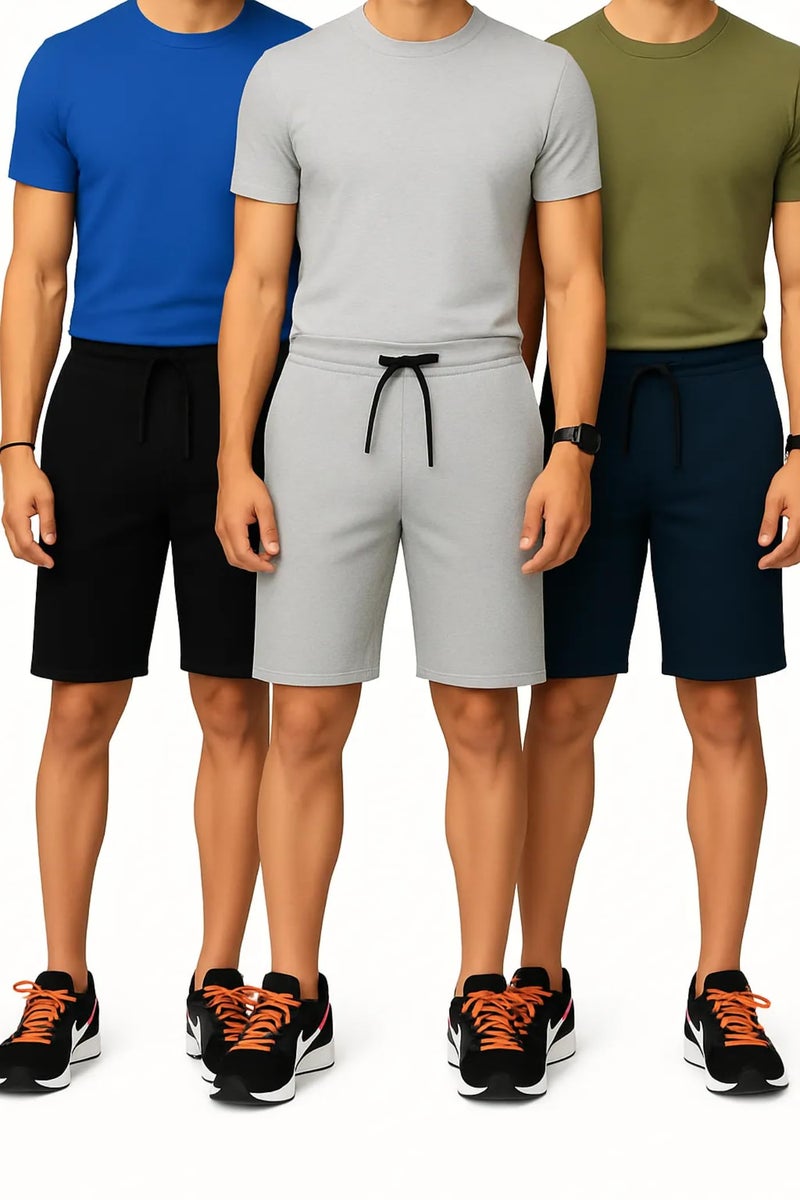THE BLAZZE Men's Cotton Casual Night Zip Pocket Bermuda Shorts Man Men Combo Pack of 3 R001 VB3 Black M - Image 3