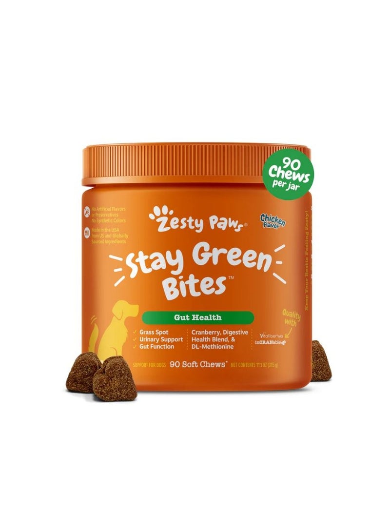 Zesty Paws Dog Gut Health Stay Green Bites - Chicken - 90ct
