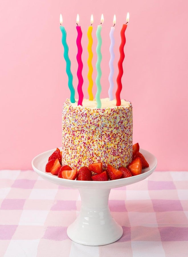 Talking Tables 12 x Wavy Birthday Candles for Cakes Cake Topper Decoration Premium Quality colorful Rainbow Candle 4.9 Inches Height Recycled Packaging - Image 2
