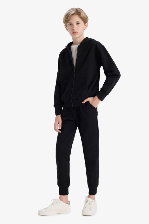 Black Boy Boy Elastic Waist Jogger Sweatpants Casual