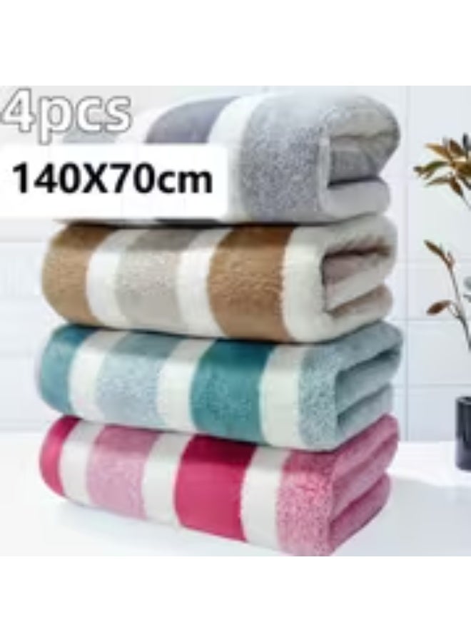 إيروريكس طقم 4 مناشف حمام كبيرة 140×70 سم – مناشف مايكروفايبر سريعة الجفاف وناعمة وعالية الامتصاص بعدة ألوان - Image 1