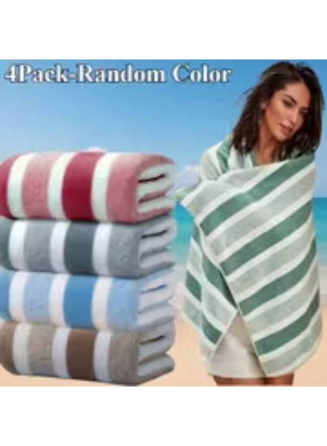 إيروريكس طقم 4 مناشف حمام كبيرة 140×70 سم – مناشف مايكروفايبر سريعة الجفاف وناعمة وعالية الامتصاص بعدة ألوان - Image 5