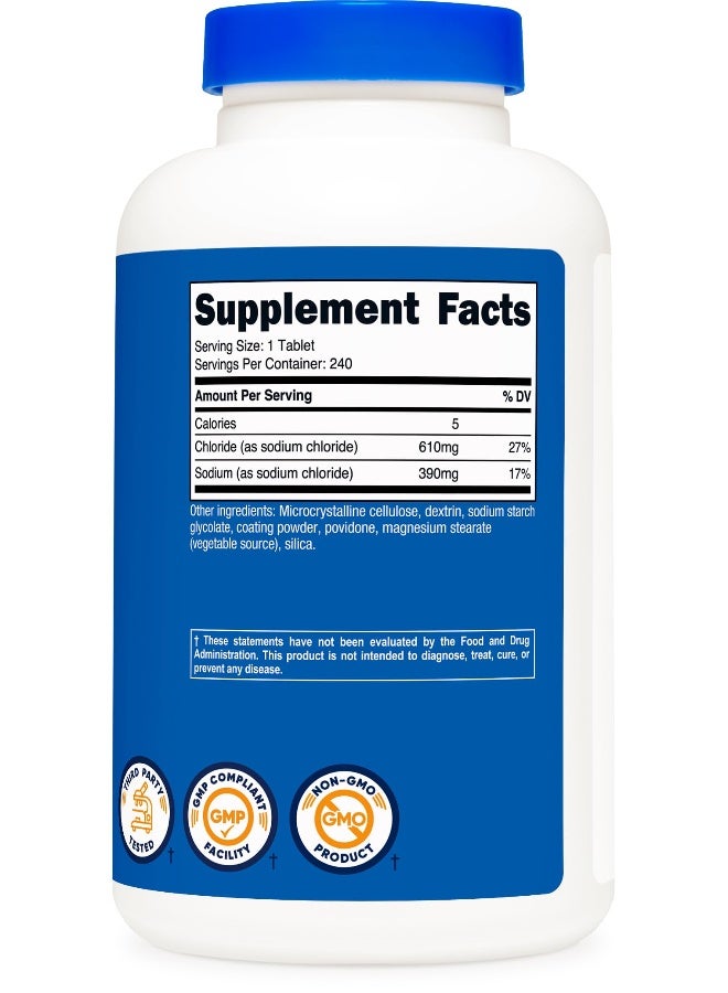 Nutricost Sodium Chloride 1000mg, 240 Tablets - Salt Tablets, Non-GMO, Gluten Free - Image 5