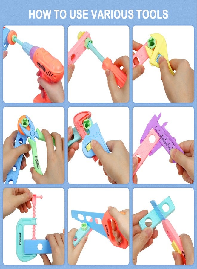 EP EXERCISE N PLAY Toddler Girl Toys STEM Toys for Kids Toy,Kids Tool Set with Play Drill and Tool Box,Pink House,Protective Goggles for 3 4 5 6 7 Years Old Toddlers Kid - Image 3