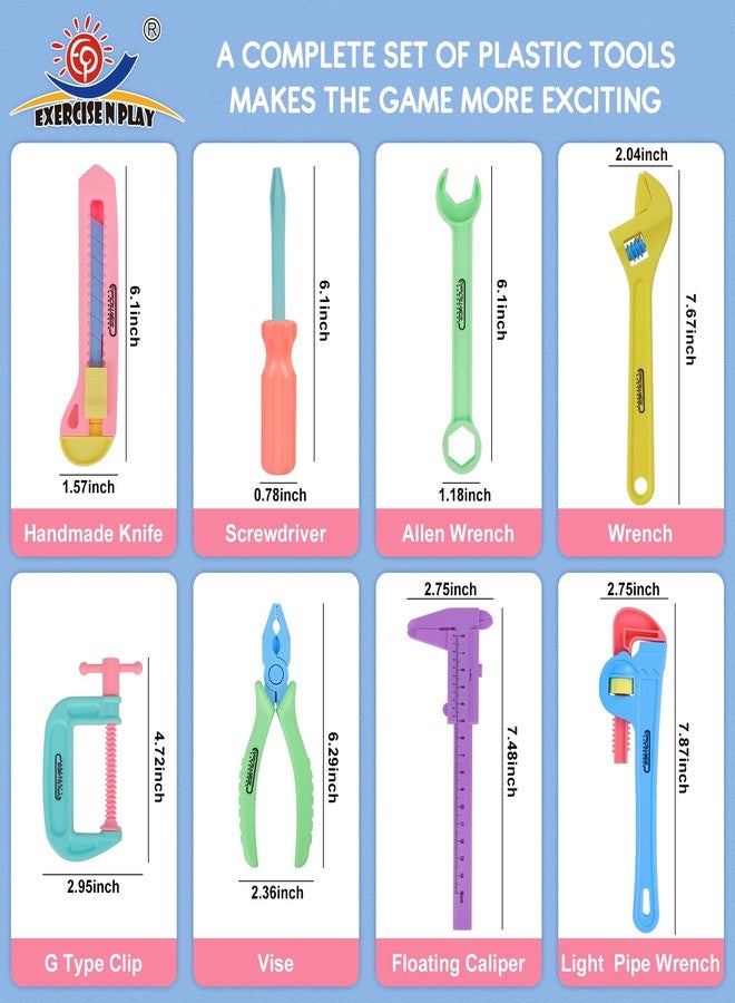 EP EXERCISE N PLAY Toddler Girl Toys STEM Toys for Kids Toy,Kids Tool Set with Play Drill and Tool Box,Pink House,Protective Goggles for 3 4 5 6 7 Years Old Toddlers Kid - Image 4