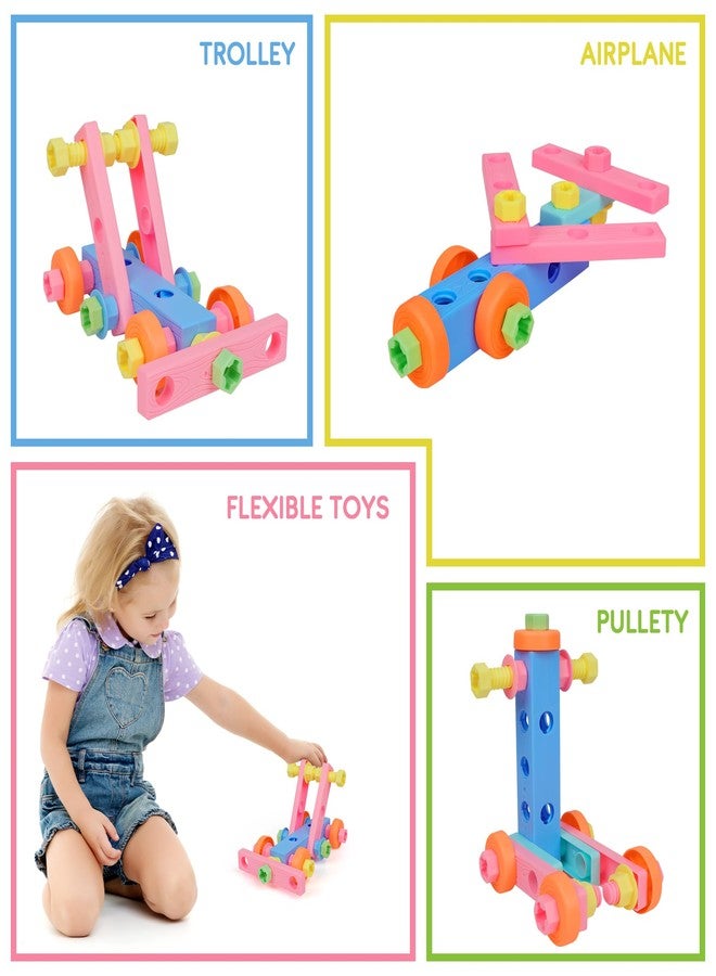 EP EXERCISE N PLAY Toddler Girl Toys STEM Toys for Kids Toy,Kids Tool Set with Play Drill and Tool Box,Pink House,Protective Goggles for 3 4 5 6 7 Years Old Toddlers Kid - Image 5