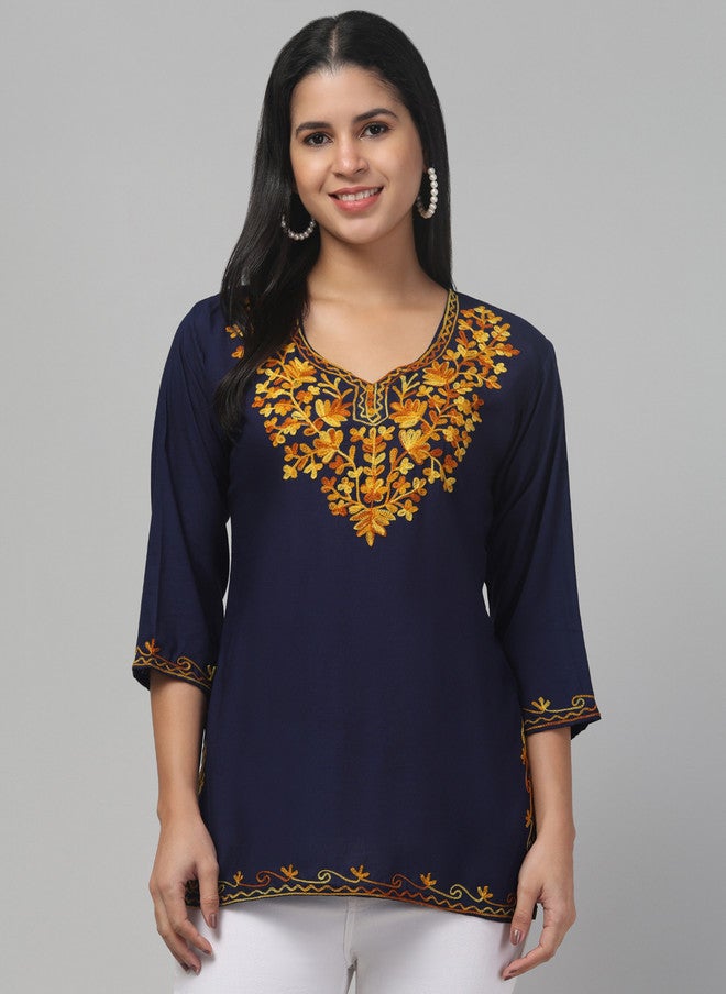 Trend Level Floral Embroidered Kurti - Image 1