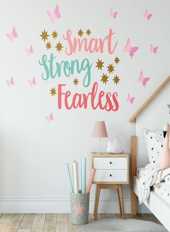 Chinco 20 Sheets Inspirational Quotes Wall Decals Stickers for Girls,12 Sheets Pink Pastel 3D Butterfly,Smart Strong Fearless,Be Bright Happy,Be You Tiful Sayings Art Stickers for Bedroom Living Room - Image 4