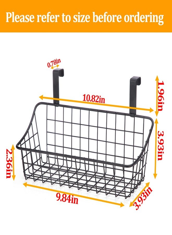 LeleCAT Basket with hook Grid Storage Basket, Hang it behind a door or on a railing, Over the Cabinet Door, Small, BLack,2 Pack - Image 2