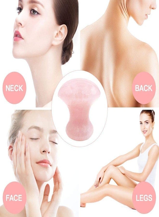 Sei Regina 2pcs Natural Rose Quartz/Green Jade Mushroom-Shape Gua Sha Guasha Scraping Massage Tool Sets Board for Spa Relaxing Meditation - Image 4