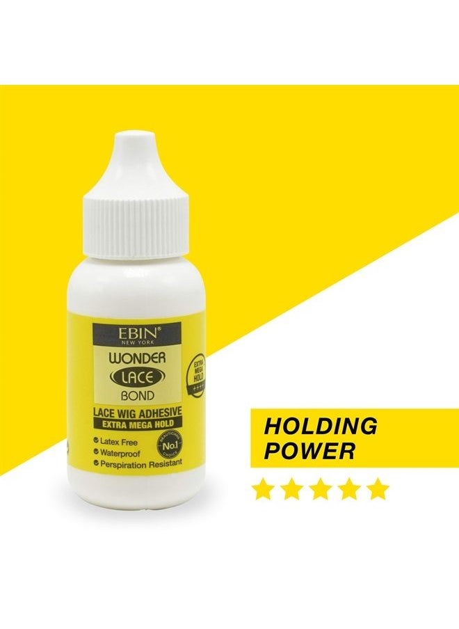 EBIN NEW YORK - Wonder Lace Bond Extra Mega Hold 1.18oz - No Residue Improved Formula Easy to Apply Fast Drying Waterproof Latex Free Perspiration Resistant - Image 1