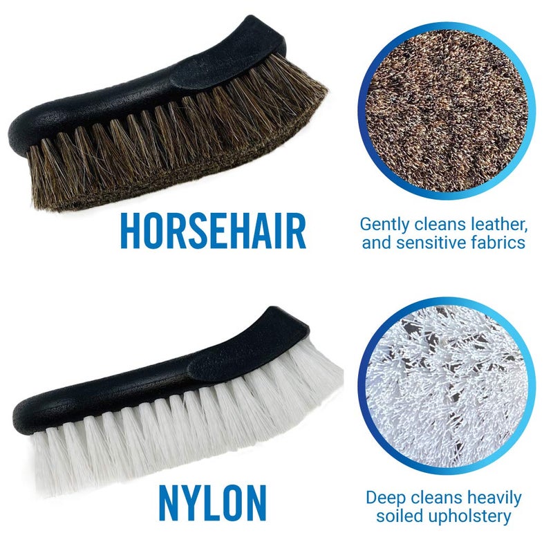 Better Boat Upholstery Brush Set, Carpet and Car Cleaning Brushes, Horsehair Detailing Brush for Upholstery Cleaner, Leather, Interior, Boat, Couch, and Sofa Cleaning - Image 4