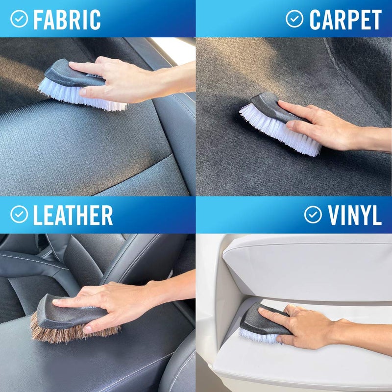 Better Boat Upholstery Brush Set, Carpet and Car Cleaning Brushes, Horsehair Detailing Brush for Upholstery Cleaner, Leather, Interior, Boat, Couch, and Sofa Cleaning - Image 3