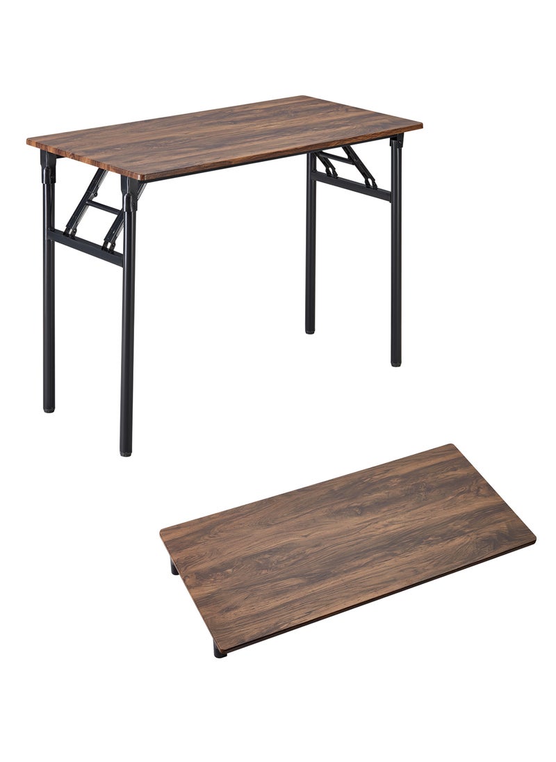 LAWAZIM Foldable Table -Brown - Compact Folding Desk with Non-Slip Feet, Lightweight and Durable Design, Multi-Purpose for Home Office, Study, Dining, and Small Spaces, (No Assembly Required)  - Image 2